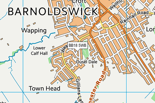 BB18 5WB map - OS VectorMap District (Ordnance Survey) BB18 5WB map - OS VectorMap District (Ordnance Survey)