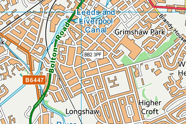 BB2 3PF map - OS VectorMap District (Ordnance Survey)