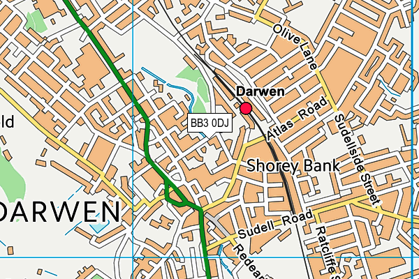 BB3 0DJ map - OS VectorMap District (Ordnance Survey)