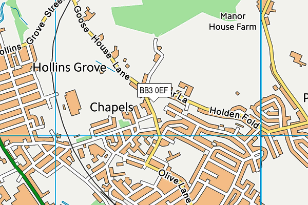 BB3 0EF map - OS VectorMap District (Ordnance Survey) BB3 0EF map - OS VectorMap District (Ordnance Survey)