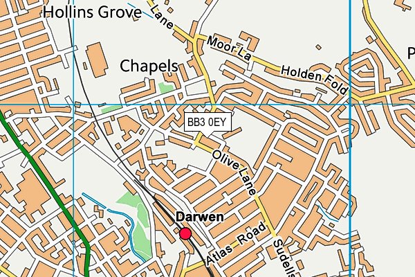 BB3 0EY map - OS VectorMap District (Ordnance Survey)