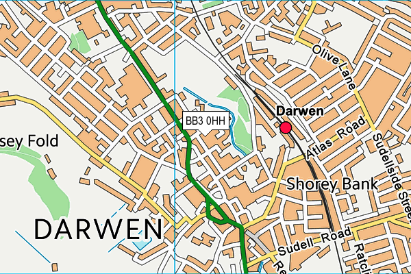 BB3 0HH map - OS VectorMap District (Ordnance Survey)