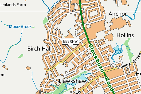 BB3 0HW map - OS VectorMap District (Ordnance Survey) BB3 0HW map - OS VectorMap District (Ordnance Survey)