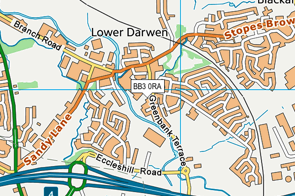 BB3 0RA map - OS VectorMap District (Ordnance Survey)