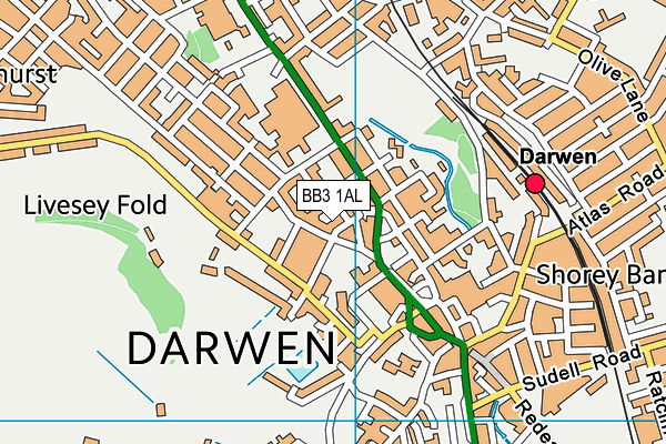 BB3 1AL map - OS VectorMap District (Ordnance Survey) BB3 1AL map - OS VectorMap District (Ordnance Survey)