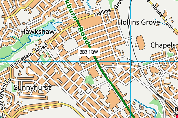 BB3 1QW map - OS VectorMap District (Ordnance Survey) BB3 1QW map - OS VectorMap District (Ordnance Survey)