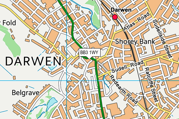 BB3 1WY map - OS VectorMap District (Ordnance Survey) BB3 1WY map - OS VectorMap District (Ordnance Survey)