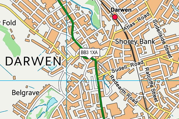 BB3 1XA map - OS VectorMap District (Ordnance Survey) BB3 1XA map - OS VectorMap District (Ordnance Survey)