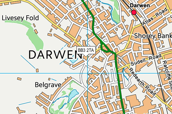BB3 2TA map - OS VectorMap District (Ordnance Survey) BB3 2TA map - OS VectorMap District (Ordnance Survey)