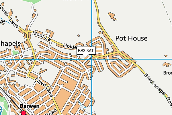 BB3 3AT map - OS VectorMap District (Ordnance Survey)