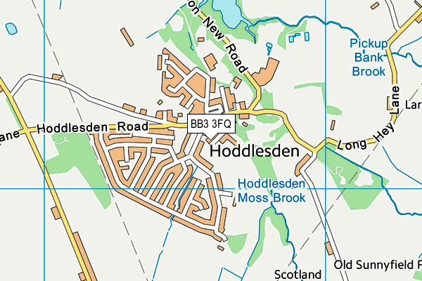 BB3 3FQ map - OS VectorMap District (Ordnance Survey) BB3 3FQ map - OS VectorMap District (Ordnance Survey)