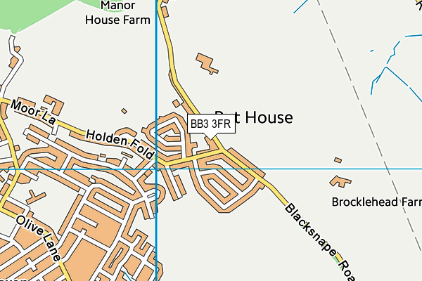 BB3 3FR map - OS VectorMap District (Ordnance Survey) BB3 3FR map - OS VectorMap District (Ordnance Survey)