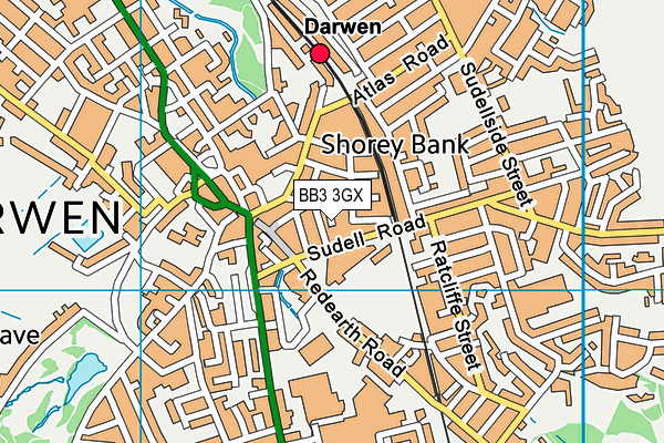 BB3 3GX map - OS VectorMap District (Ordnance Survey) BB3 3GX map - OS VectorMap District (Ordnance Survey)