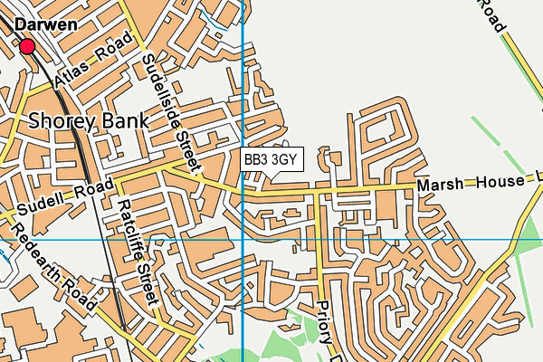 BB3 3GY map - OS VectorMap District (Ordnance Survey) BB3 3GY map - OS VectorMap District (Ordnance Survey)
