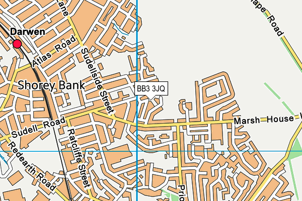 BB3 3JQ map - OS VectorMap District (Ordnance Survey) BB3 3JQ map - OS VectorMap District (Ordnance Survey)