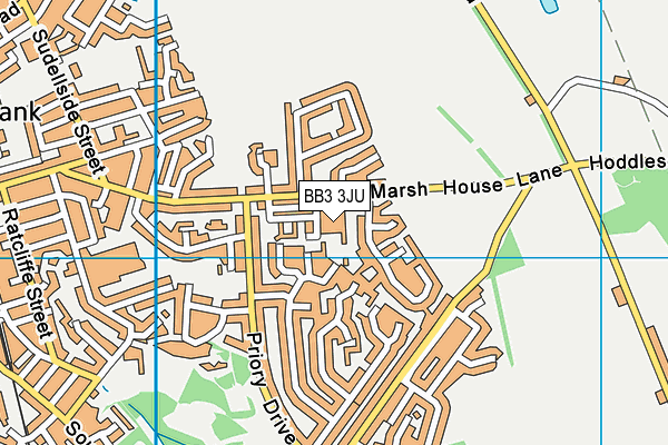 BB3 3JU map - OS VectorMap District (Ordnance Survey) BB3 3JU map - OS VectorMap District (Ordnance Survey)