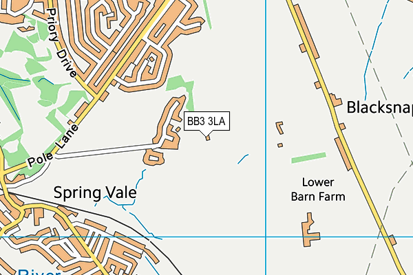 BB3 3LA map - OS VectorMap District (Ordnance Survey) BB3 3LA map - OS VectorMap District (Ordnance Survey)