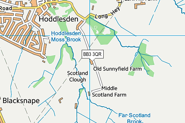 BB3 3QR map - OS VectorMap District (Ordnance Survey) BB3 3QR map - OS VectorMap District (Ordnance Survey)