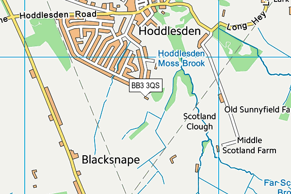 BB3 3QS map - OS VectorMap District (Ordnance Survey) BB3 3QS map - OS VectorMap District (Ordnance Survey)
