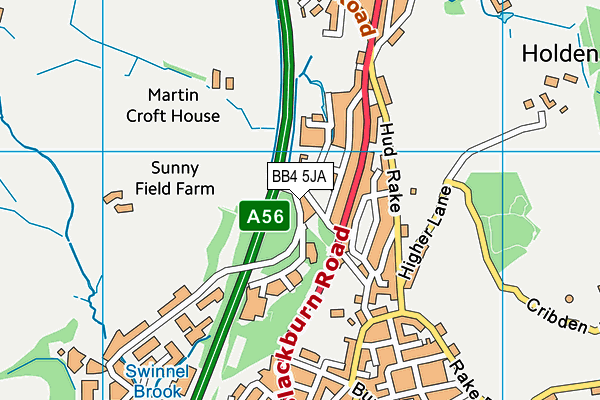 BB4 5JA map - OS VectorMap District (Ordnance Survey) BB4 5JA map - OS VectorMap District (Ordnance Survey)