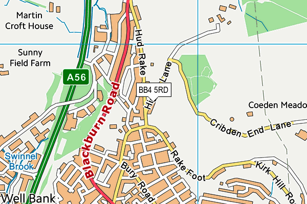 BB4 5RD map - OS VectorMap District (Ordnance Survey)