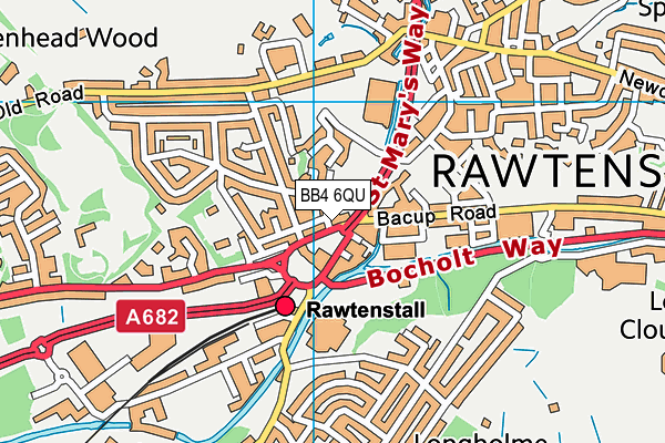 BB4 6QU map - OS VectorMap District (Ordnance Survey)