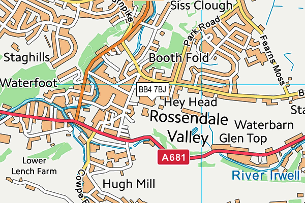BB4 7BJ map - OS VectorMap District (Ordnance Survey) BB4 7BJ map - OS VectorMap District (Ordnance Survey)