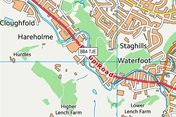 BB4 7JE map - OS VectorMap District (Ordnance Survey) BB4 7JE map - OS VectorMap District (Ordnance Survey)