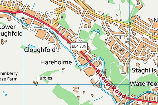 BB4 7JN map - OS VectorMap District (Ordnance Survey) BB4 7JN map - OS VectorMap District (Ordnance Survey)