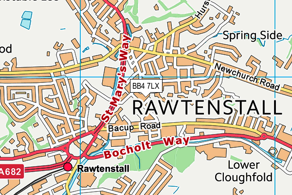 BB4 7LX map - OS VectorMap District (Ordnance Survey) BB4 7LX map - OS VectorMap District (Ordnance Survey)