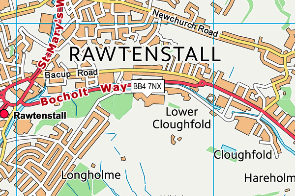 BB4 7NX map - OS VectorMap District (Ordnance Survey)