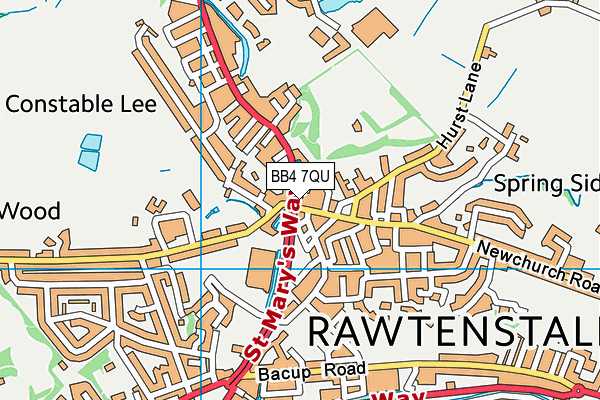 BB4 7QU map - OS VectorMap District (Ordnance Survey) BB4 7QU map - OS VectorMap District (Ordnance Survey)