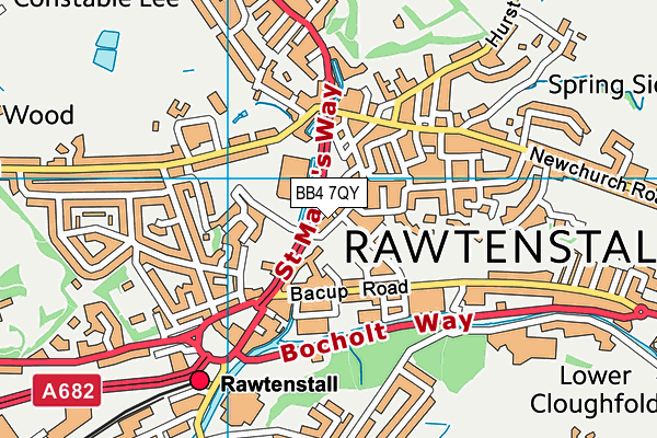 BB4 7QY map - OS VectorMap District (Ordnance Survey) BB4 7QY map - OS VectorMap District (Ordnance Survey)
