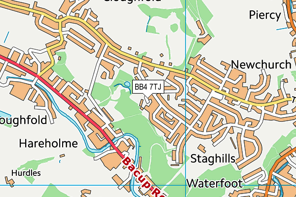 BB4 7TJ map - OS VectorMap District (Ordnance Survey)