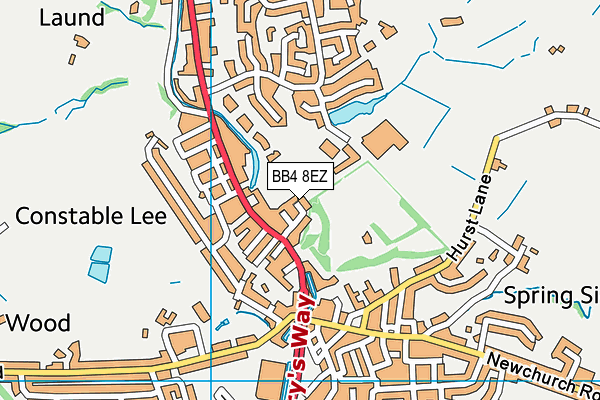 BB4 8EZ map - OS VectorMap District (Ordnance Survey) BB4 8EZ map - OS VectorMap District (Ordnance Survey)