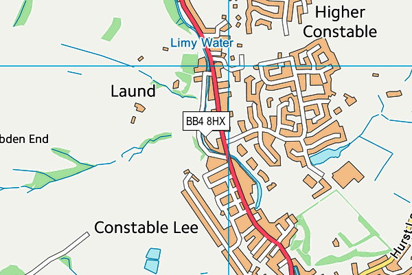 BB4 8HX map - OS VectorMap District (Ordnance Survey)