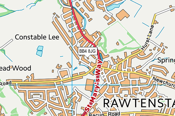 BB4 8JG map - OS VectorMap District (Ordnance Survey) BB4 8JG map - OS VectorMap District (Ordnance Survey)