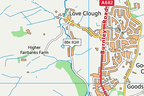 BB4 8QW map - OS VectorMap District (Ordnance Survey) BB4 8QW map - OS VectorMap District (Ordnance Survey)