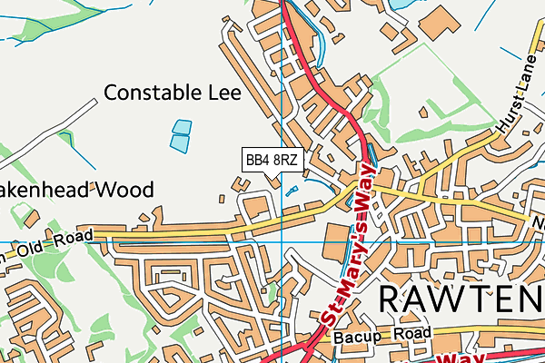 BB4 8RZ map - OS VectorMap District (Ordnance Survey) BB4 8RZ map - OS VectorMap District (Ordnance Survey)