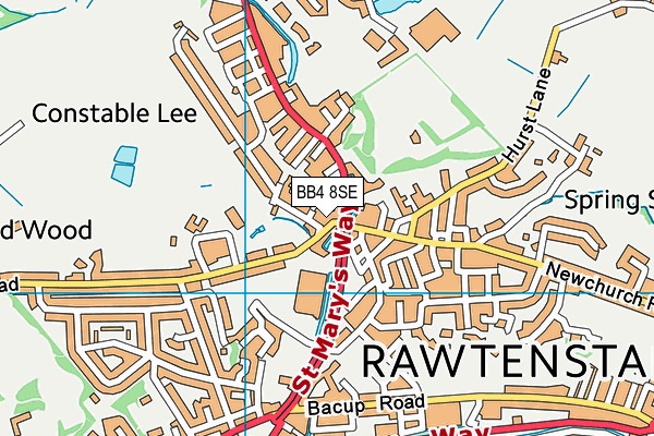 BB4 8SE map - OS VectorMap District (Ordnance Survey) BB4 8SE map - OS VectorMap District (Ordnance Survey)