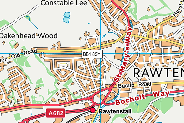 BB4 8SY map - OS VectorMap District (Ordnance Survey)