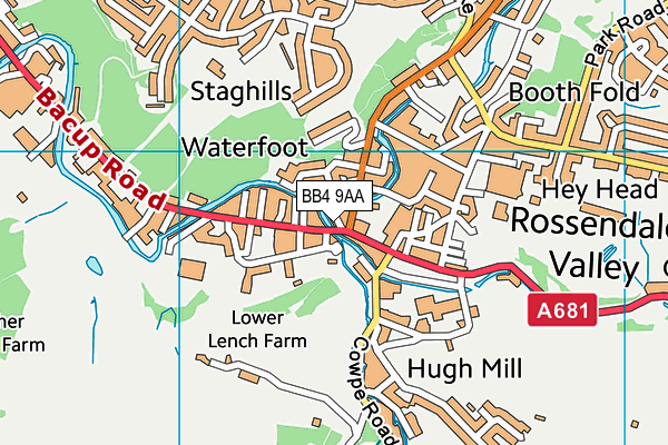 BB4 9AA map - OS VectorMap District (Ordnance Survey) BB4 9AA map - OS VectorMap District (Ordnance Survey)