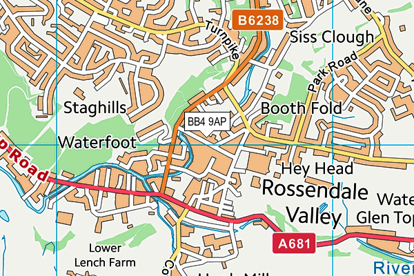 BB4 9AP map - OS VectorMap District (Ordnance Survey) BB4 9AP map - OS VectorMap District (Ordnance Survey)
