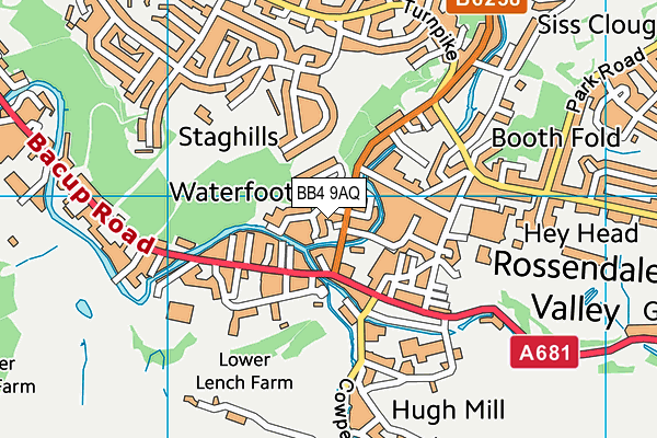 BB4 9AQ map - OS VectorMap District (Ordnance Survey) BB4 9AQ map - OS VectorMap District (Ordnance Survey)