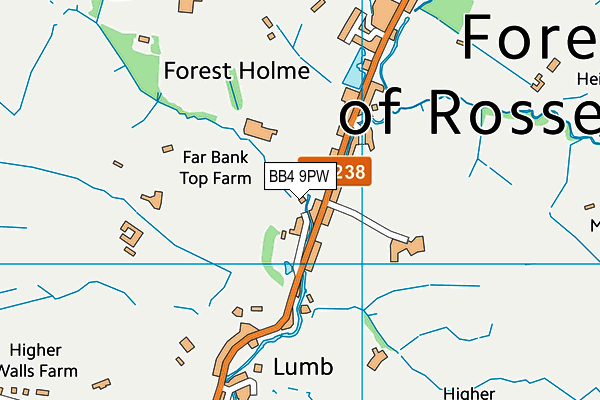 BB4 9PW map - OS VectorMap District (Ordnance Survey) BB4 9PW map - OS VectorMap District (Ordnance Survey)