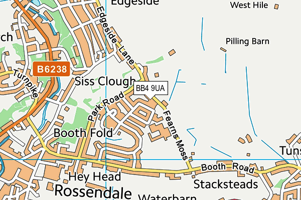 BB4 9UA map - OS VectorMap District (Ordnance Survey) BB4 9UA map - OS VectorMap District (Ordnance Survey)