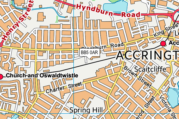 BB5 0AR map - OS VectorMap District (Ordnance Survey)
