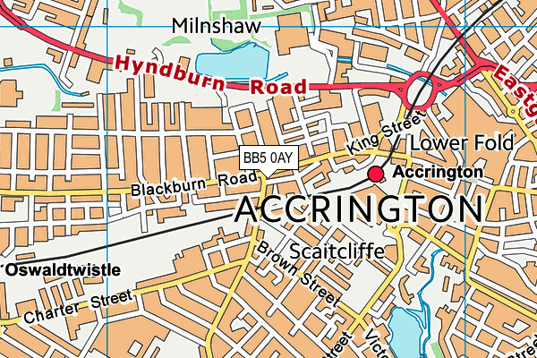 BB5 0AY map - OS VectorMap District (Ordnance Survey) BB5 0AY map - OS VectorMap District (Ordnance Survey)