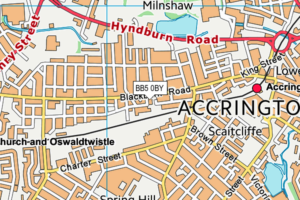 BB5 0BY map - OS VectorMap District (Ordnance Survey)