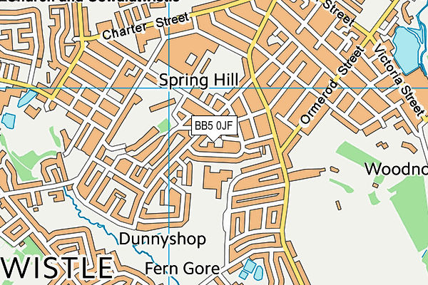 BB5 0JF map - OS VectorMap District (Ordnance Survey) BB5 0JF map - OS VectorMap District (Ordnance Survey)